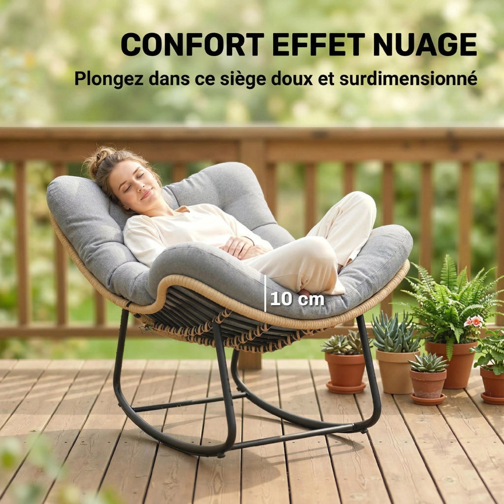 Poltrona dondolo da giardino ¨C Minimal ¨C Grigio