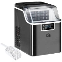 Macchina per Ghiaccio 20kg in 24 Ore, 24 Cubetti in 14-18 Minuti e Sistema Autopulente, Nero