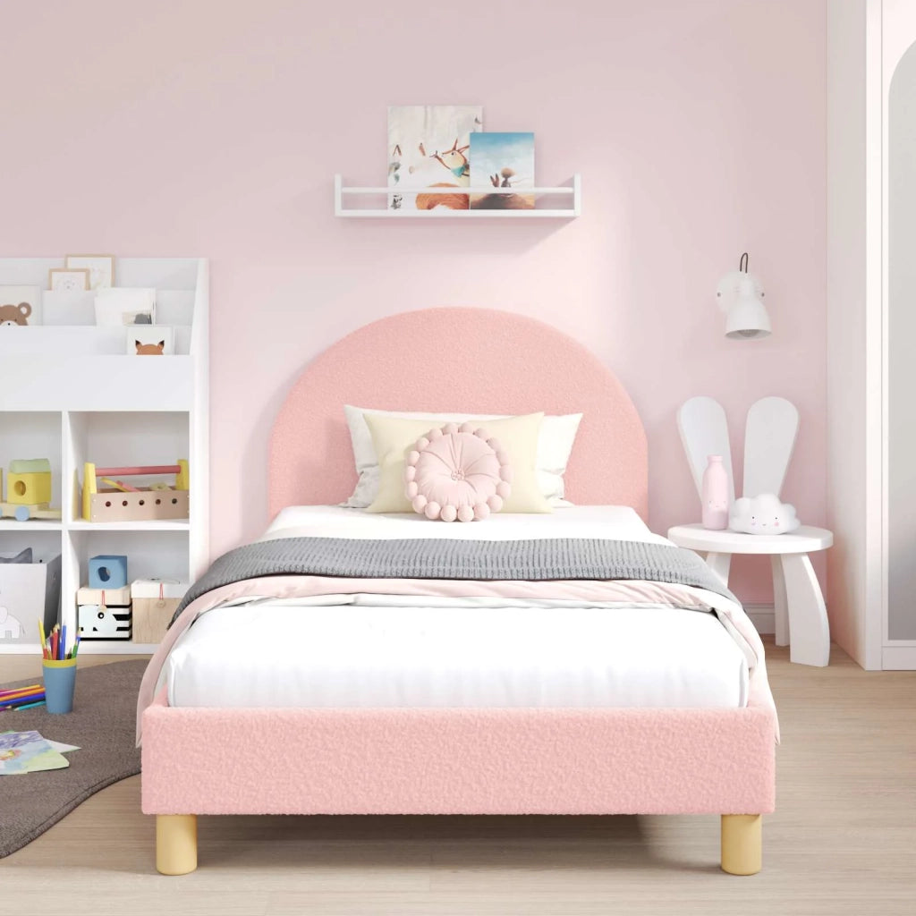 Struttura letto bambini con testata Rosa 90 x 200 cm