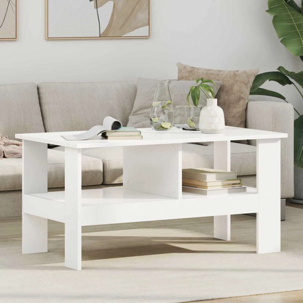 Tavolino da salotto | Tavolino da caff¨¨ | Tavolino da Soggiorno Bianco 90 x 50 x 45 cm Legno multistrato