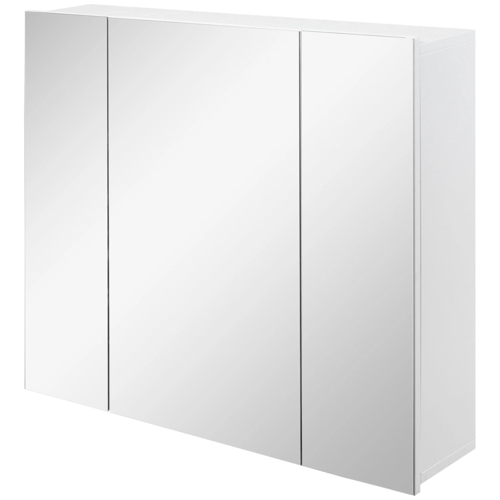 Mobile Bagno con Specchio e 3 Ante ¨C Minimal ¨C Bianco 70x15x60cm