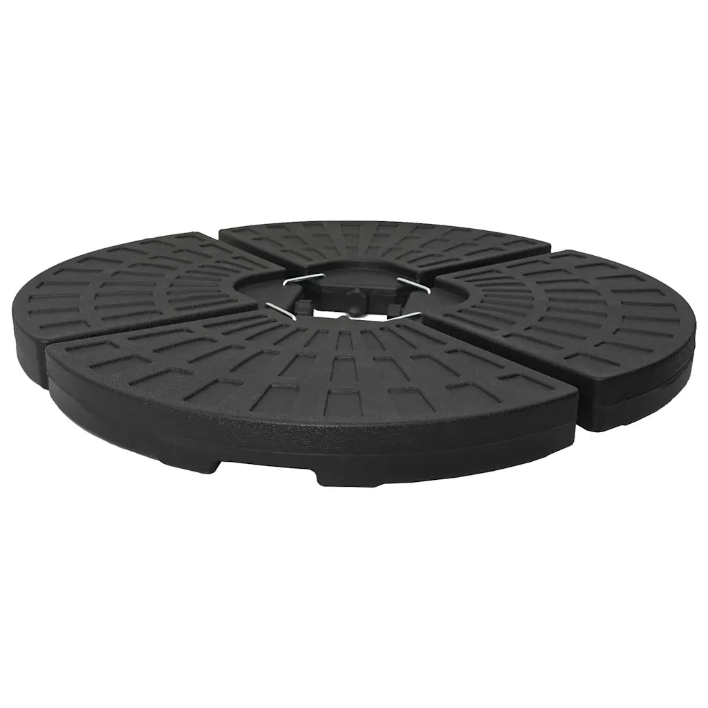 Base per Ombrellone a Forma di Ventaglio 4 pz Nero 47857