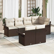 Set Divano da Giardino con cuscino 7 pcs Marrone polyrattan 3345398