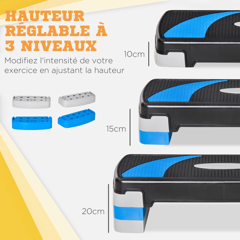 Stepper Fitness Regolabile ¨C Minimal ¨C Nero 80x31x20 cm