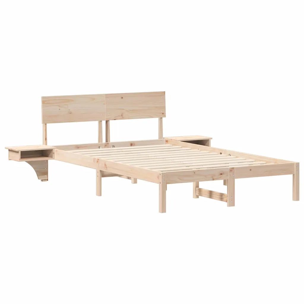 Struttura del letto Marrone 135 x 190 cm Pino massello 873454