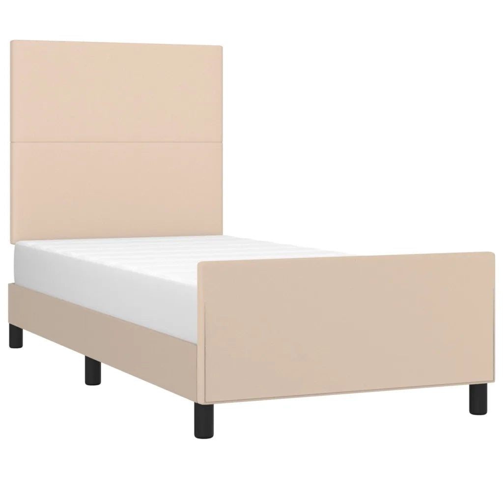 Giroletto con Testiera Cappuccino 90x190 cm in Similpelle