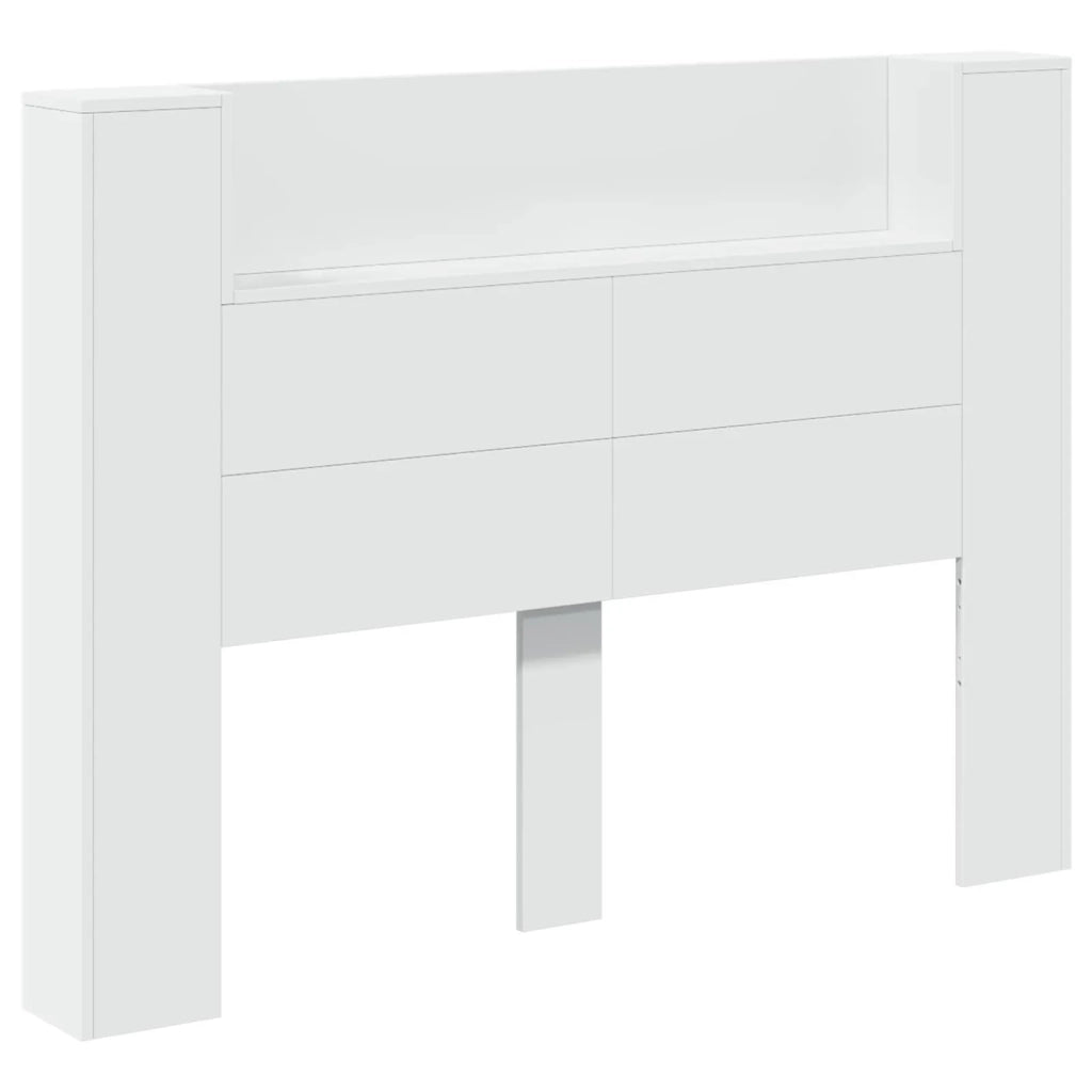 Testiera | Testata con Mobile e LED Bianco 140 x 16,5 x 103,5 cm