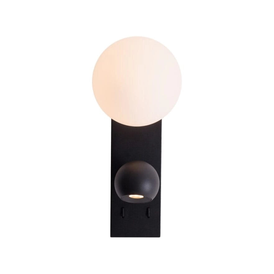 Applique ATOM nera con sfera bianca LED 10W Maxlight W0351
