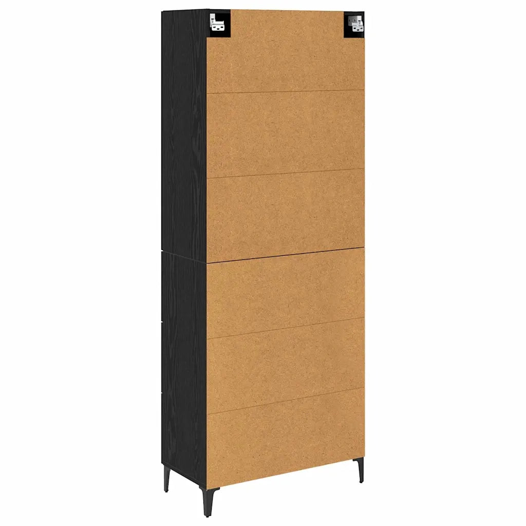 Credenza Rovere Nero 69,5 x 34 x 180 cm Legno multistrato 3416082