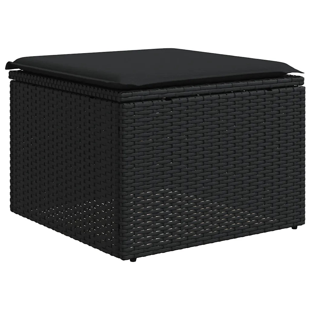 Set Divani da Giardino 5 pz | Set Salotto da Giardino con Cuscini in Polyrattan Nero