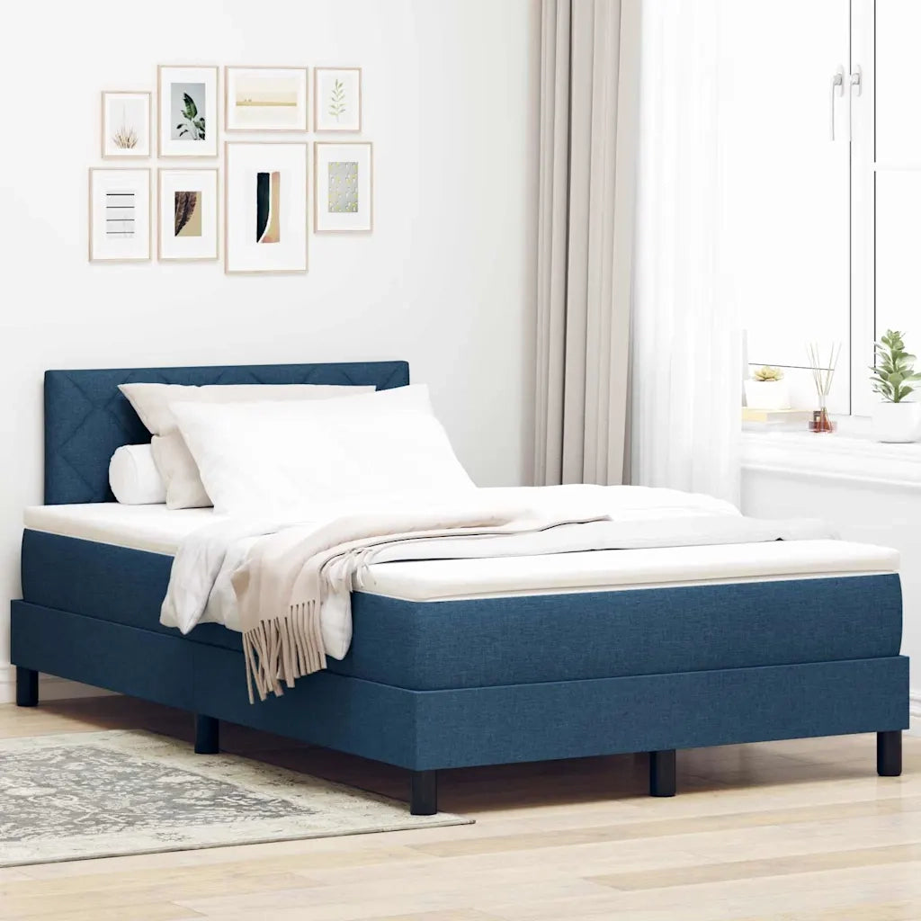 Letto a molle con materasso con led Blu 120 x 200 cm Tessuto 3342281