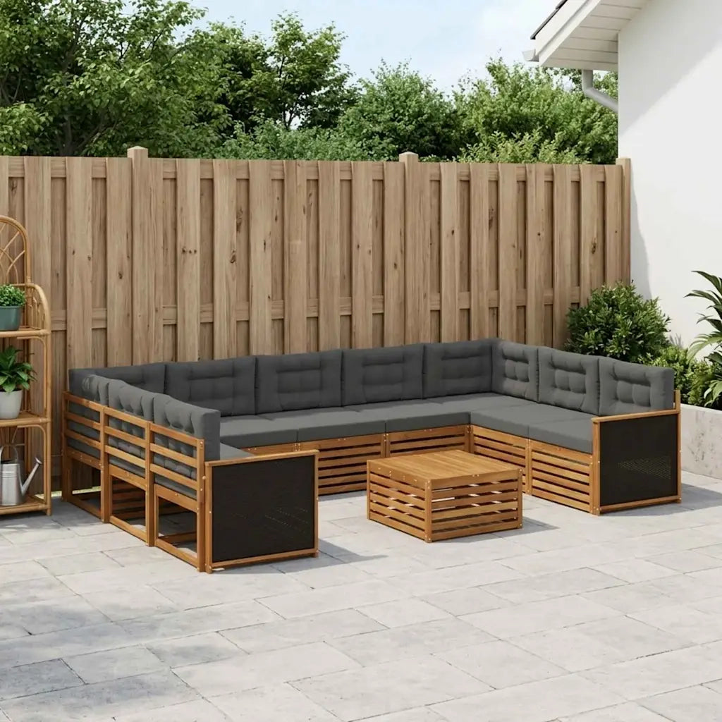 Set di divani da esterno 10 pcs Naturale e Antracite 3383855