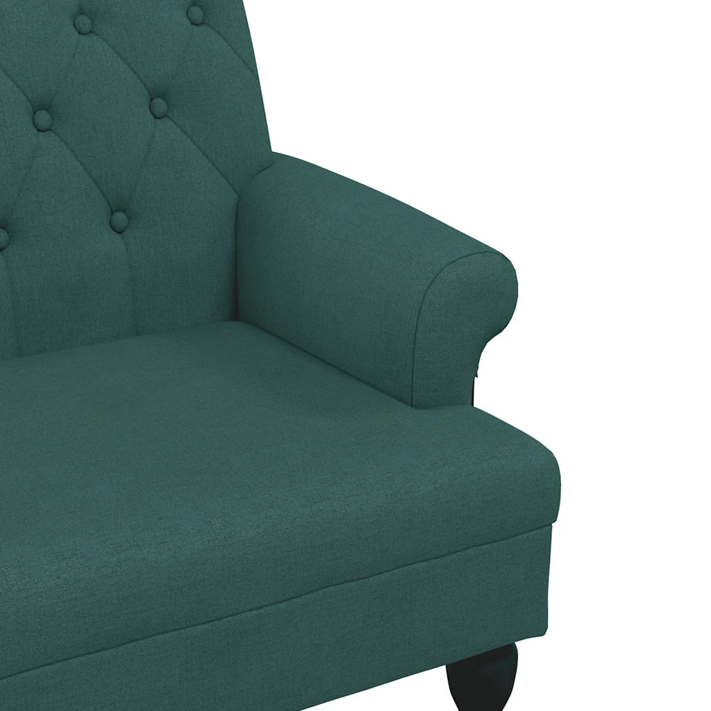 Panca con Schienale-Divano Sedia Verde Scuro 120x62x75,5 cm in Tessuto