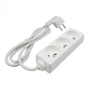Prolunga elettrica 3 prese 1,5 m con terra bianca Ecolight