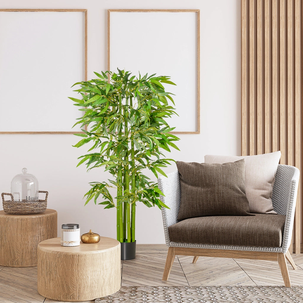 Pianta Finta di Bamb¨´ ¨C Minimal ¨C 160cm con Vaso Nero