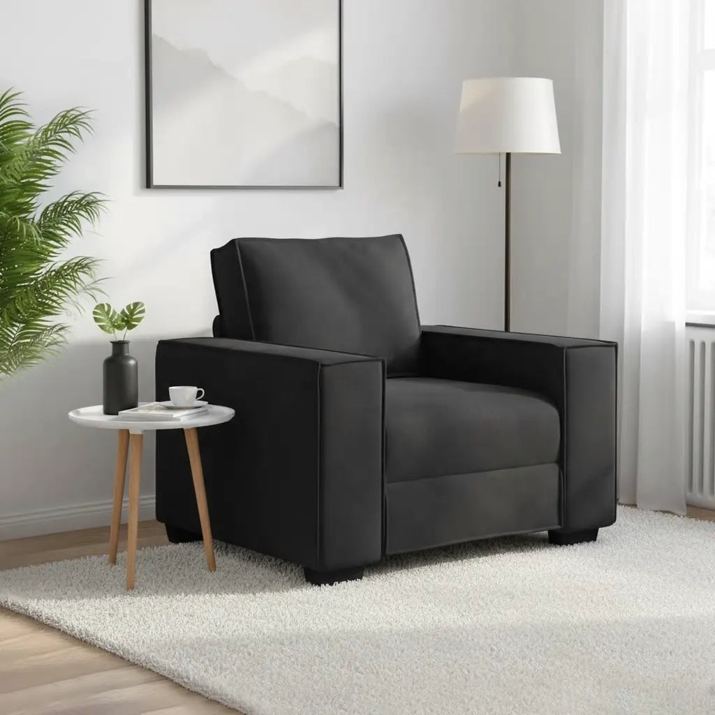 Divano Sedia Nero 100x78x84 cm Velluto 4105005
