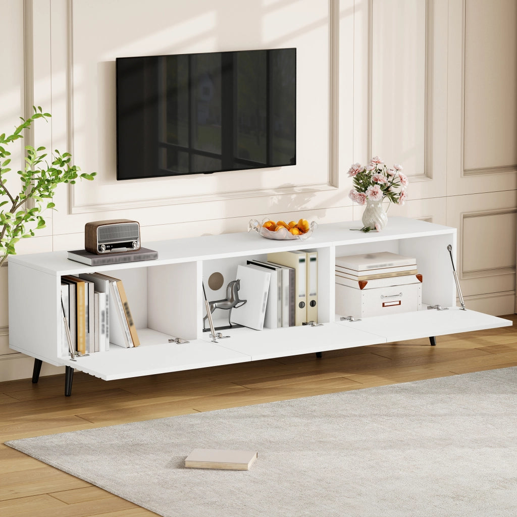 Cassettiera TV bianca in MDF lunghezza 180 cm