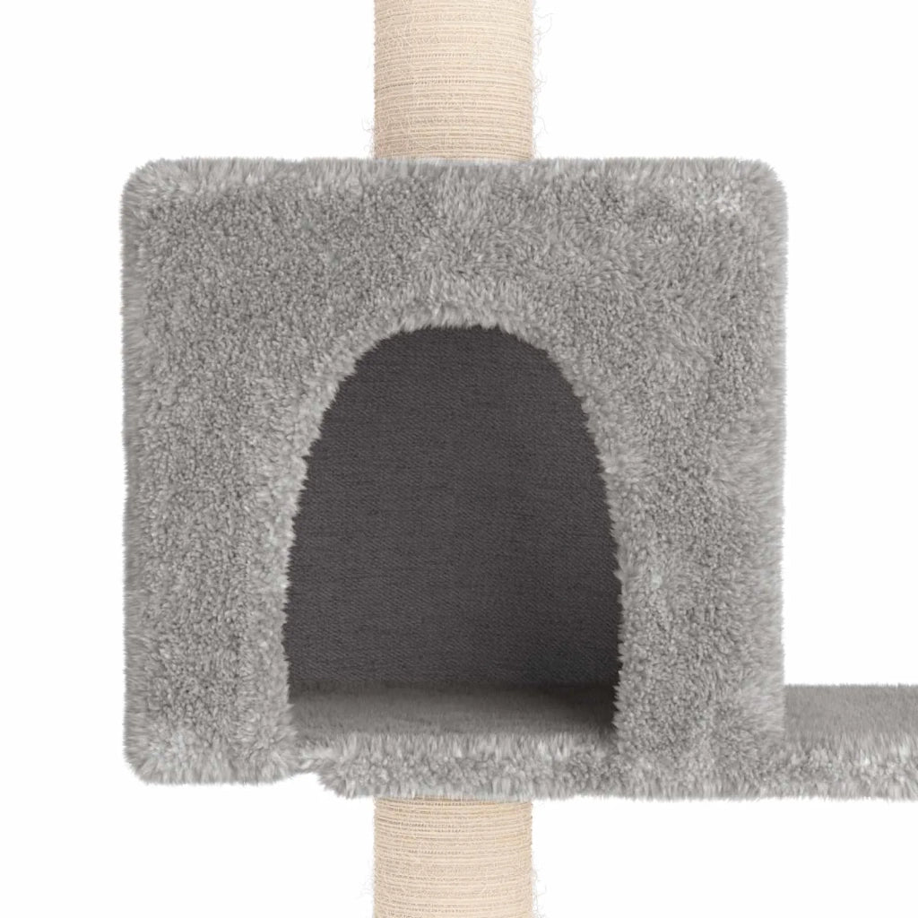 Albero per gatti con pali per graffiare in sisal Grigio Chiaro 172390