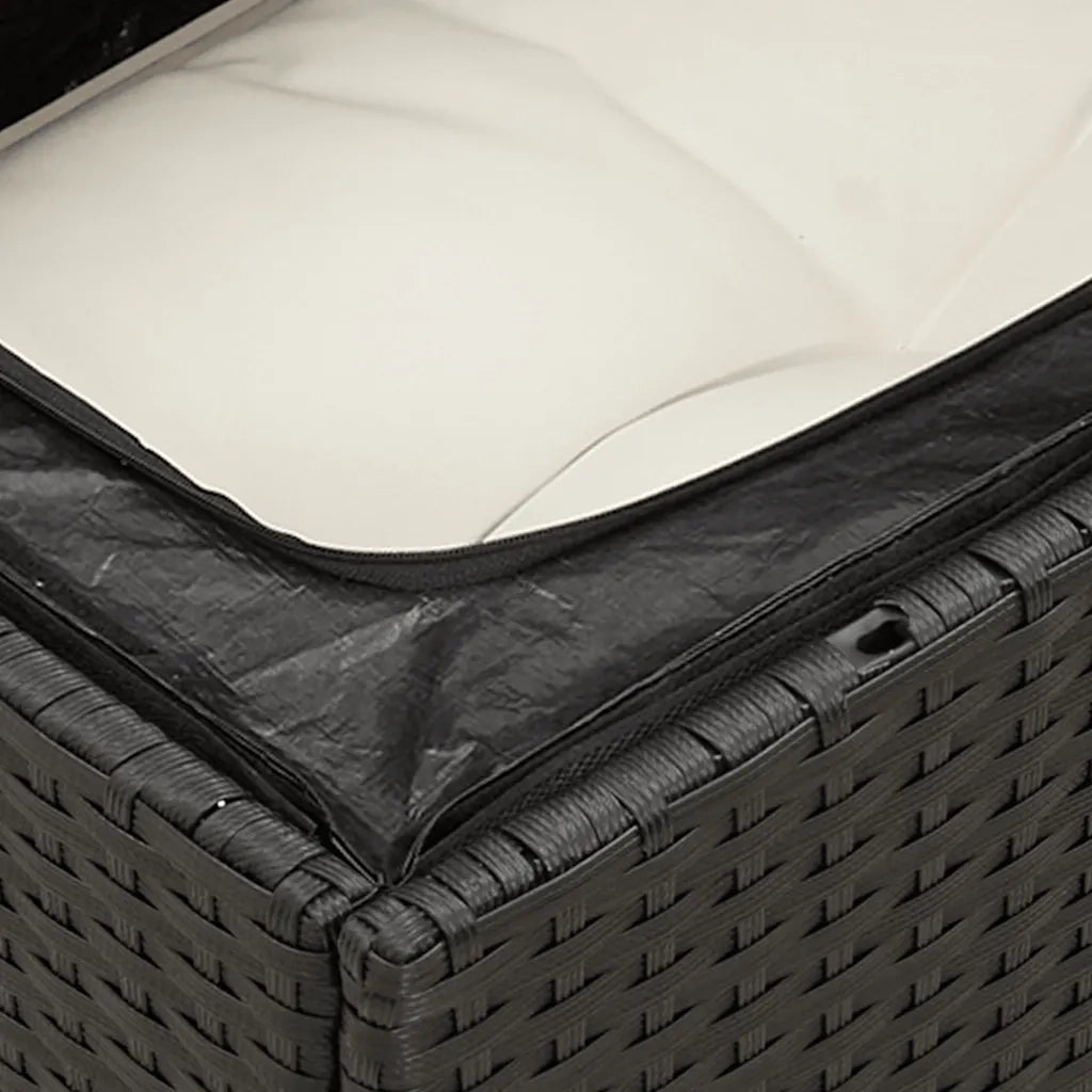 Set Divani da Giardino con Cuscini 8 pz Nero in Polyrattan 3256007
