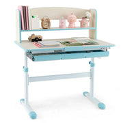 Scrivania per bambini regolabile in altezza con piano inclinabile pratico spazio di archiviazione design moderno in MDF blu 20_0018589