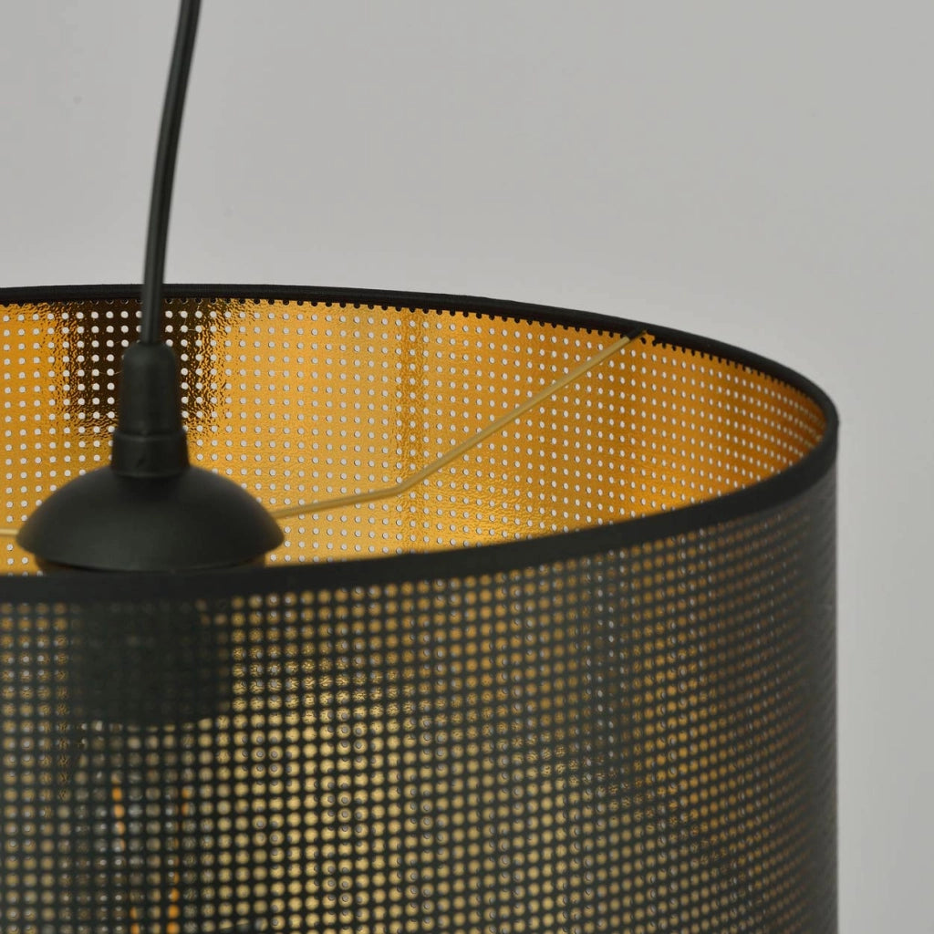 Lampada a sospensione Emibig Aston nero/oro E27 Ø35