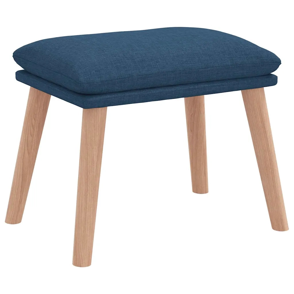 Poltrona Relax con Poggiapiedi Blu in Tessuto 3315152