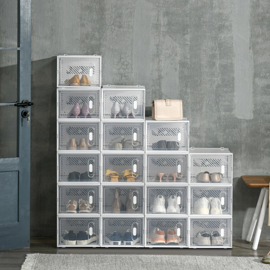 Cassettiera modulare 18 cubi ¨C Minimal ¨C Bianco e trasparente