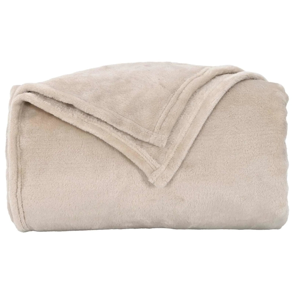 Coperte da Pile 6 pcs Beige 240 x 270 cm Panno