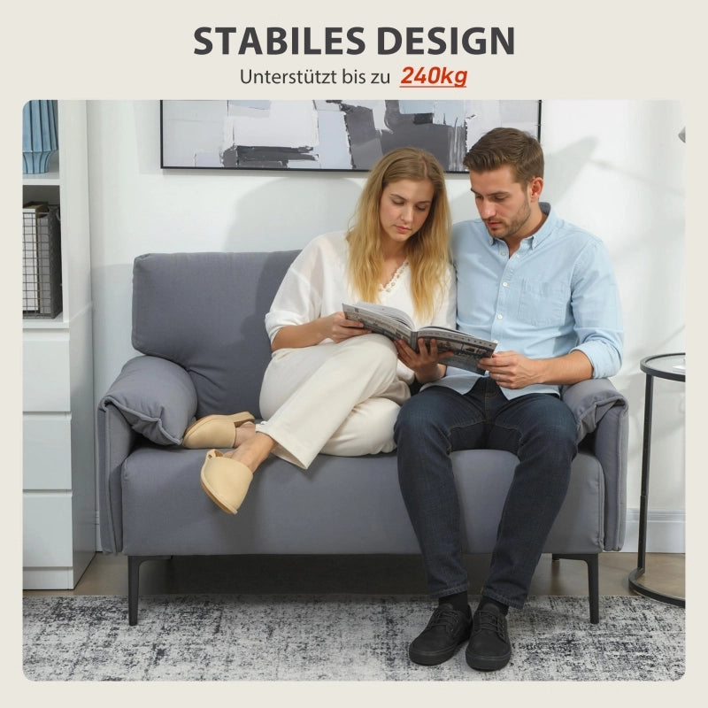 DIVANO 2 posti 127 cm Grigio con 2 cuscini schienale