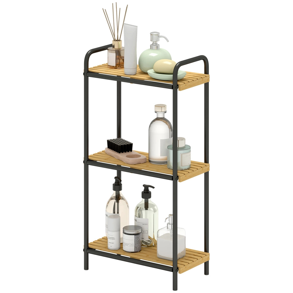 Mobile Bagno Bamb¨´ con Ripiani Aperti ¨C Minimal ¨C Bianco 41,5x21,5x77,5 cm