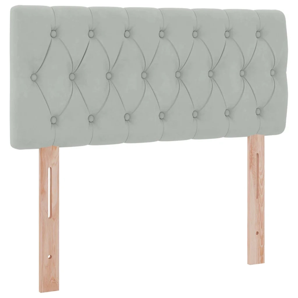 Letto con contenitore e LED Grigio chiaro 90 x 190 cm Velluto 3371421
