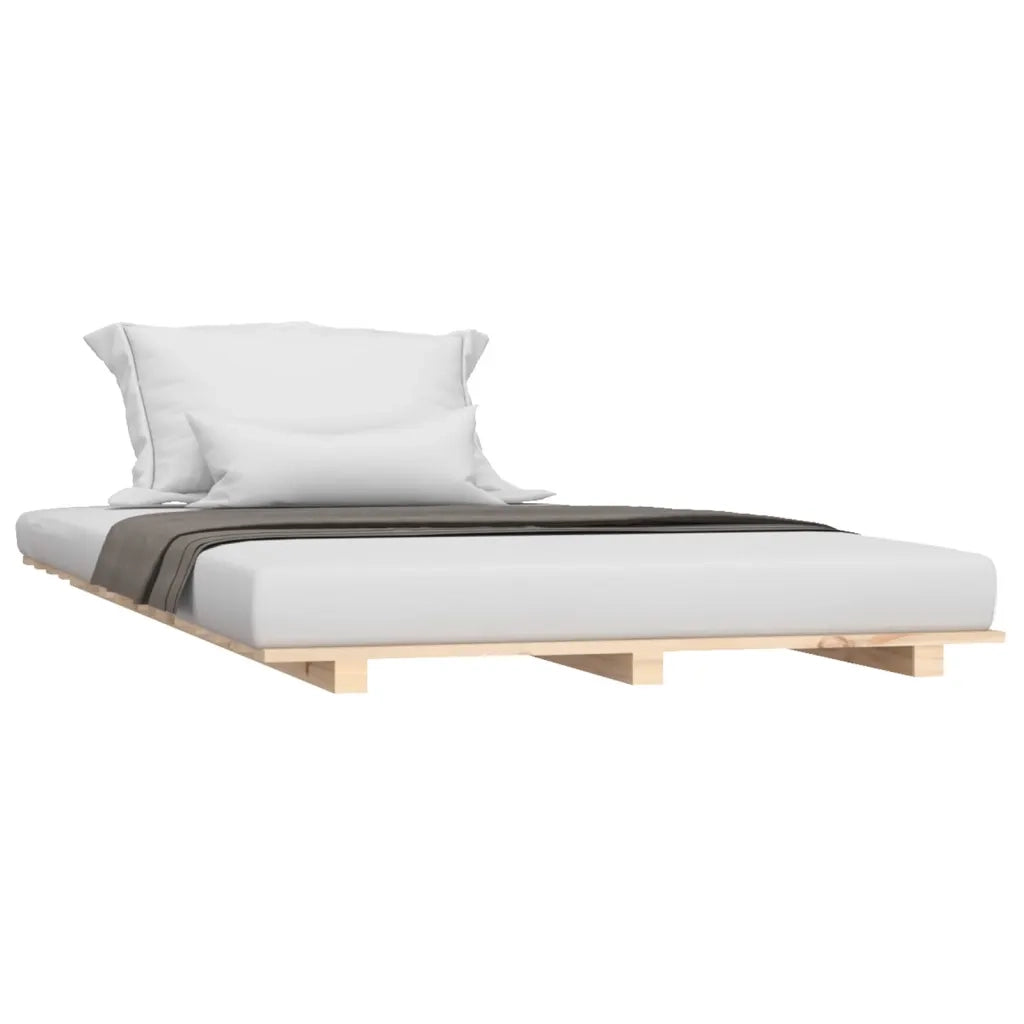 Letto singolo | Letto per adulti | Giroletto senza Materasso 100x200 cm in Legno Massello di Pino