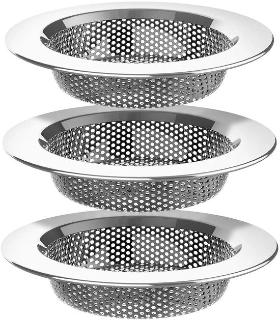 Set di setole per lavello in acciaio inossidabile - set di 3 - diametro 11,2 cm esterno - 7,6 cm interno