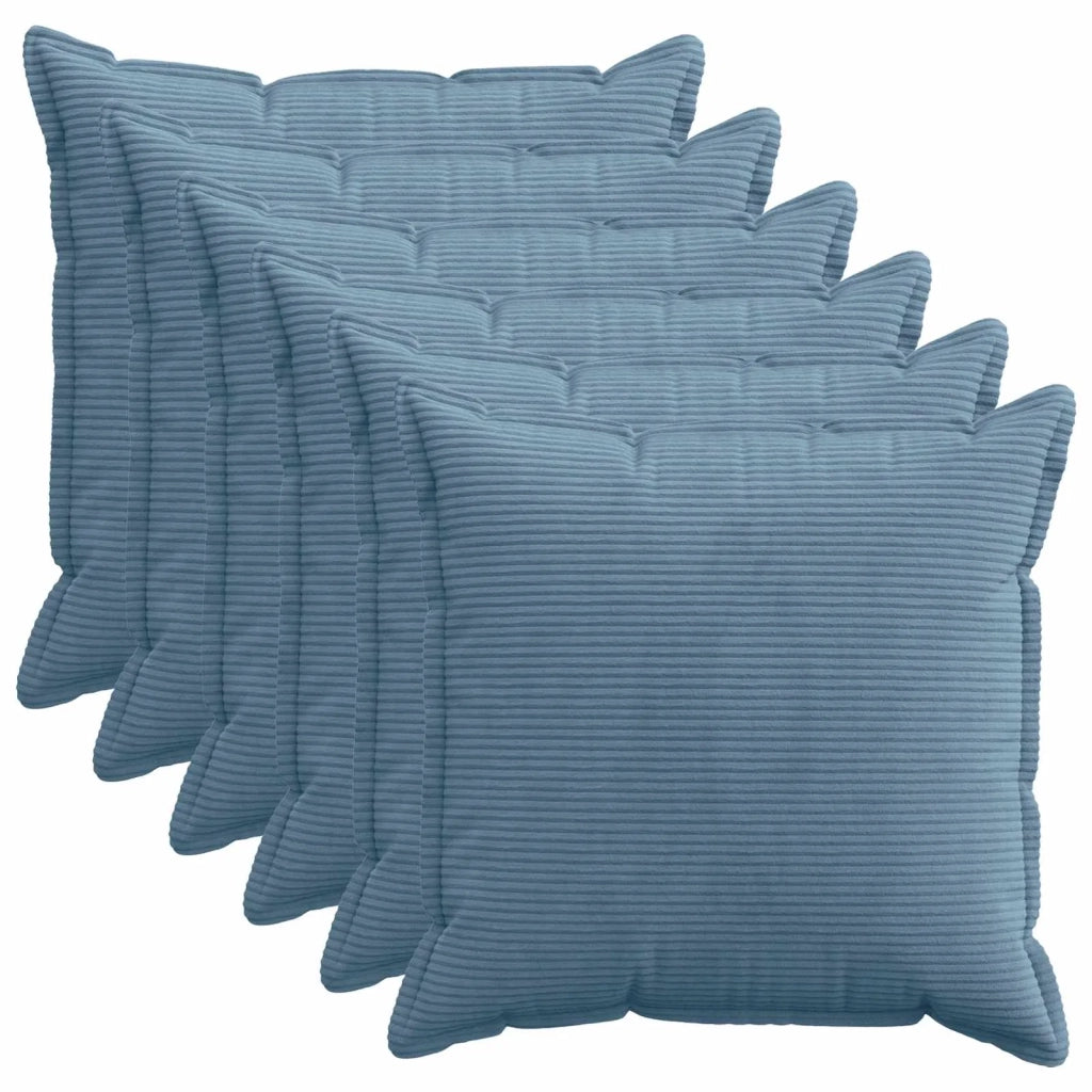 Federa 6 pz HOUTEN Blu 60 x 60 cm corduroy 920732