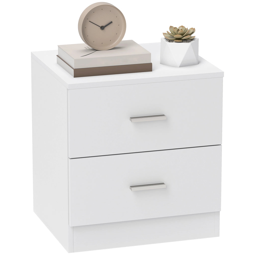 Comodino con 2 cassetti ¨C Xylo ¨C Bianco 45x39,5x49 cm