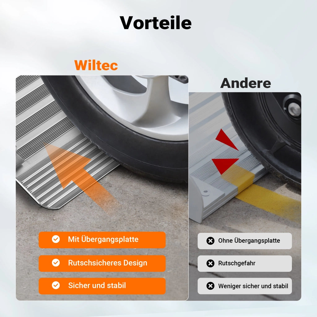 Rampa per sedie a rotelle, pieghevole e portatile, in alluminio 92 cm max 270 kg
