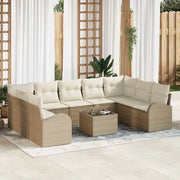 Set di divani con cuscino 10 pcs Beige Rattan in Polipropilene 3346211