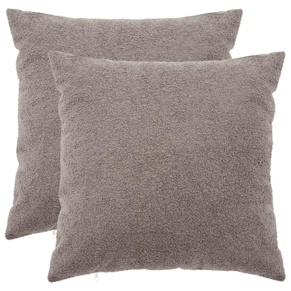 Federa 2 pcs HEERLEN Grigio Chiaro 80 x 80 cm Bouclé 913605