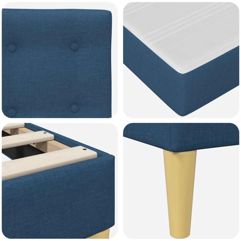 Struttura letto con materasso-Giroletto Blu 90 x 190 cm Tessuto