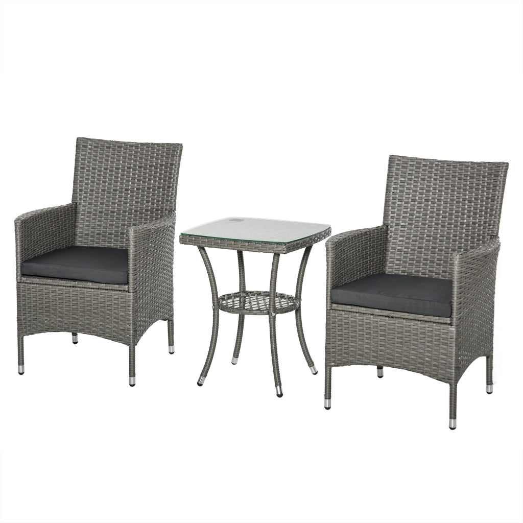Set Divano da Giardino in Polyrattan ¨C Minimal ¨C Grigio