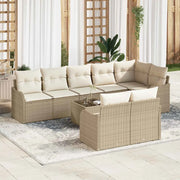 Set Divano da Giardino 9 pcs Beige e Bianco polyrattan 3354430