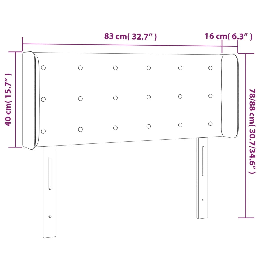 Testiera a LED-Testata con LED Grigio 83x16x78/88 cm in Similpelle 223473