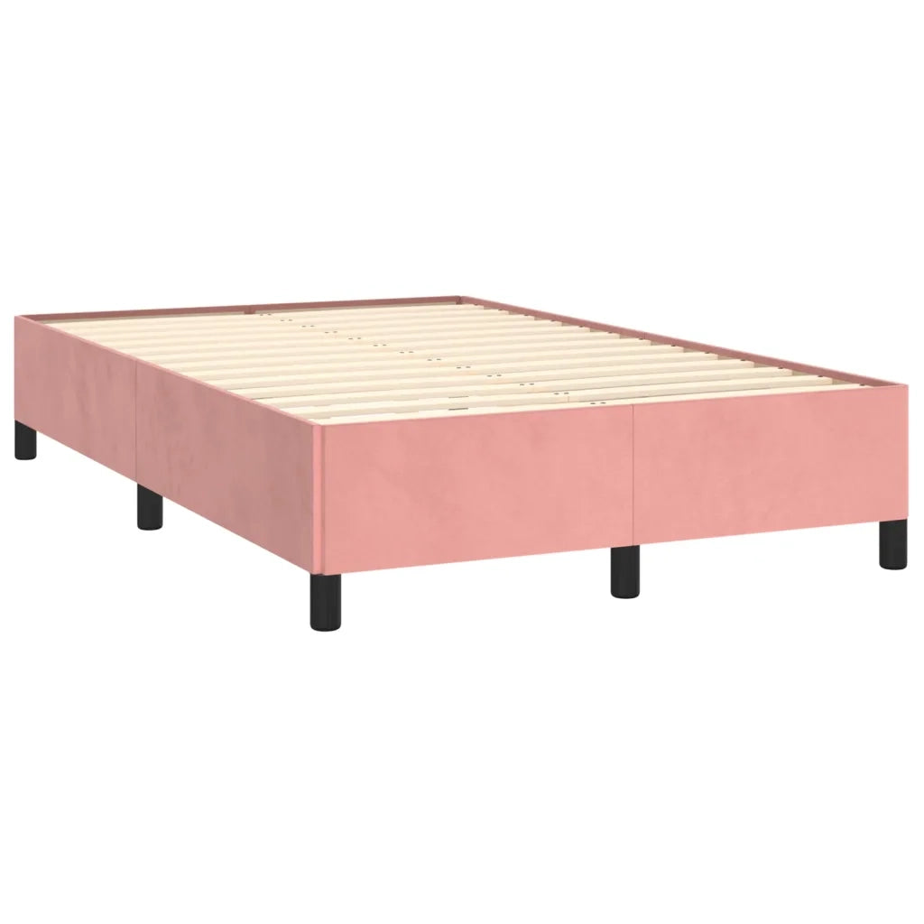 Letto a Molle con Materasso e LED Rosa 120x190 cm in Velluto 3270322