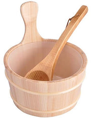 Emiciclo in Legno 4L - Cucchiaio in Legno - Leggero - Legno Sostenibile - Adatto per Saune/Camere a Vapore - Diametro 26cm / Altezza 22cm