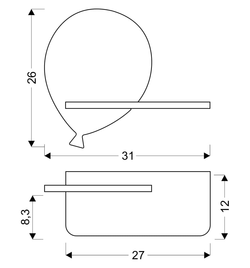 Applique Candellux Baloon gialla legno LED 4W 4000K