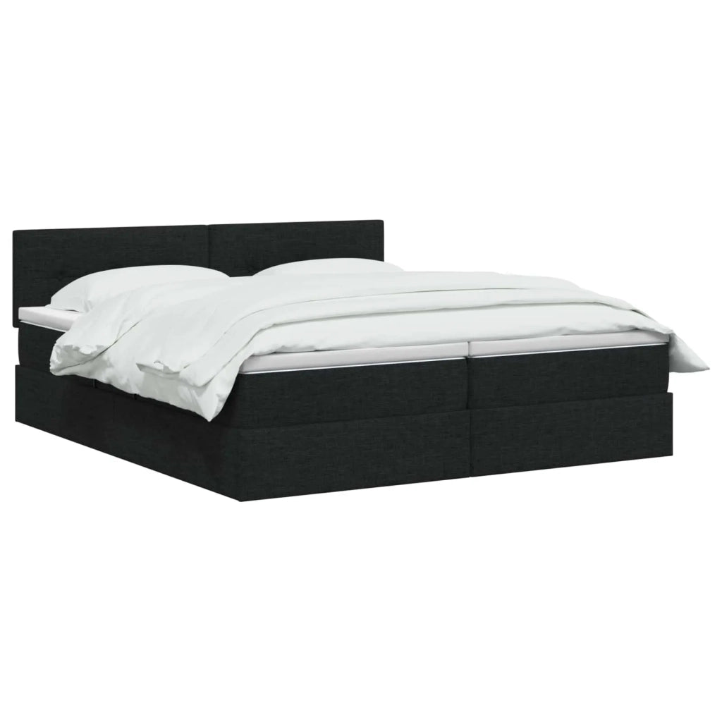 Letto con contenitore LED e materasso Nero 200 x 200 cm Tessuto 3459356