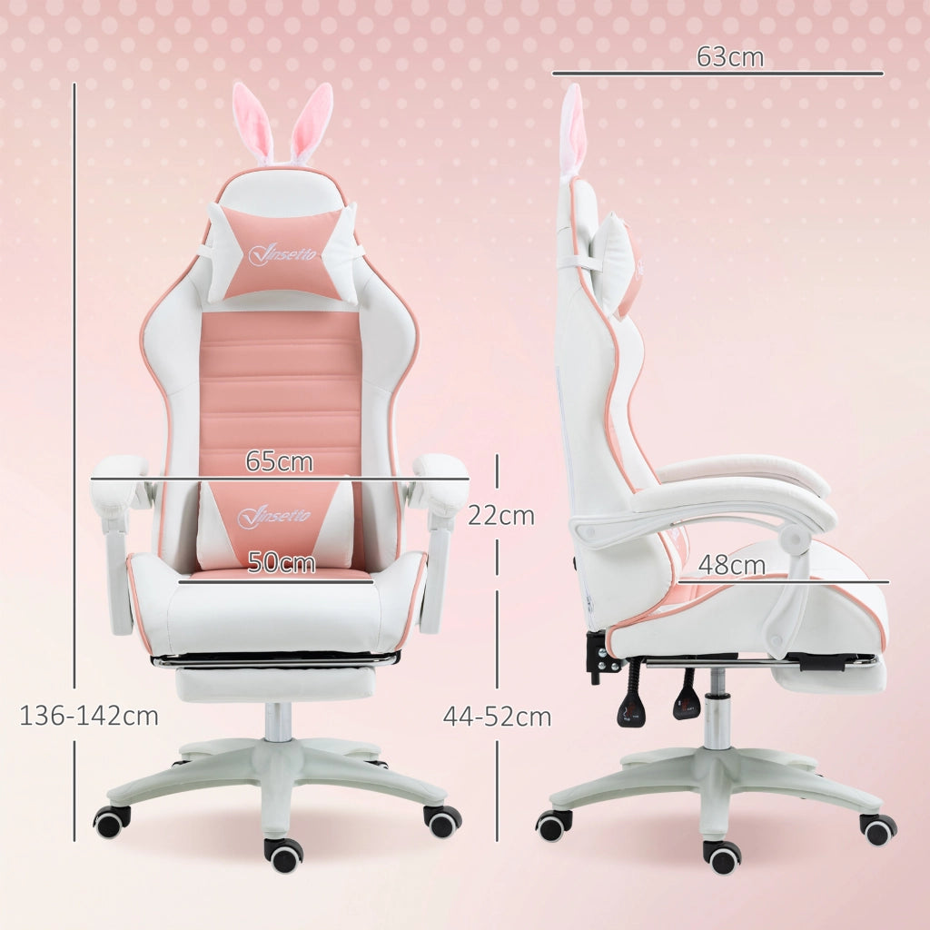 Sedia da Gaming con Supporto Lombare ¨C Xylo ¨C Rosa con Poggiatesta