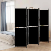 Divisorio Ambienti | Divider per stanze | Paravento a 5 Pannelli Nero 250x180 cm in Tessuto