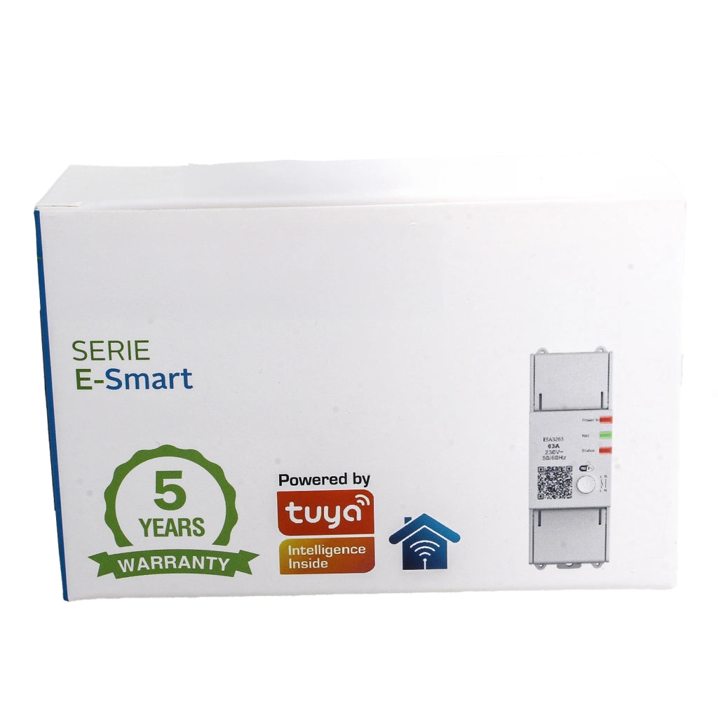 Interruttore Smart Tuya Wifi 1P+N 2M 63A AC 230V IP20 IEC60947