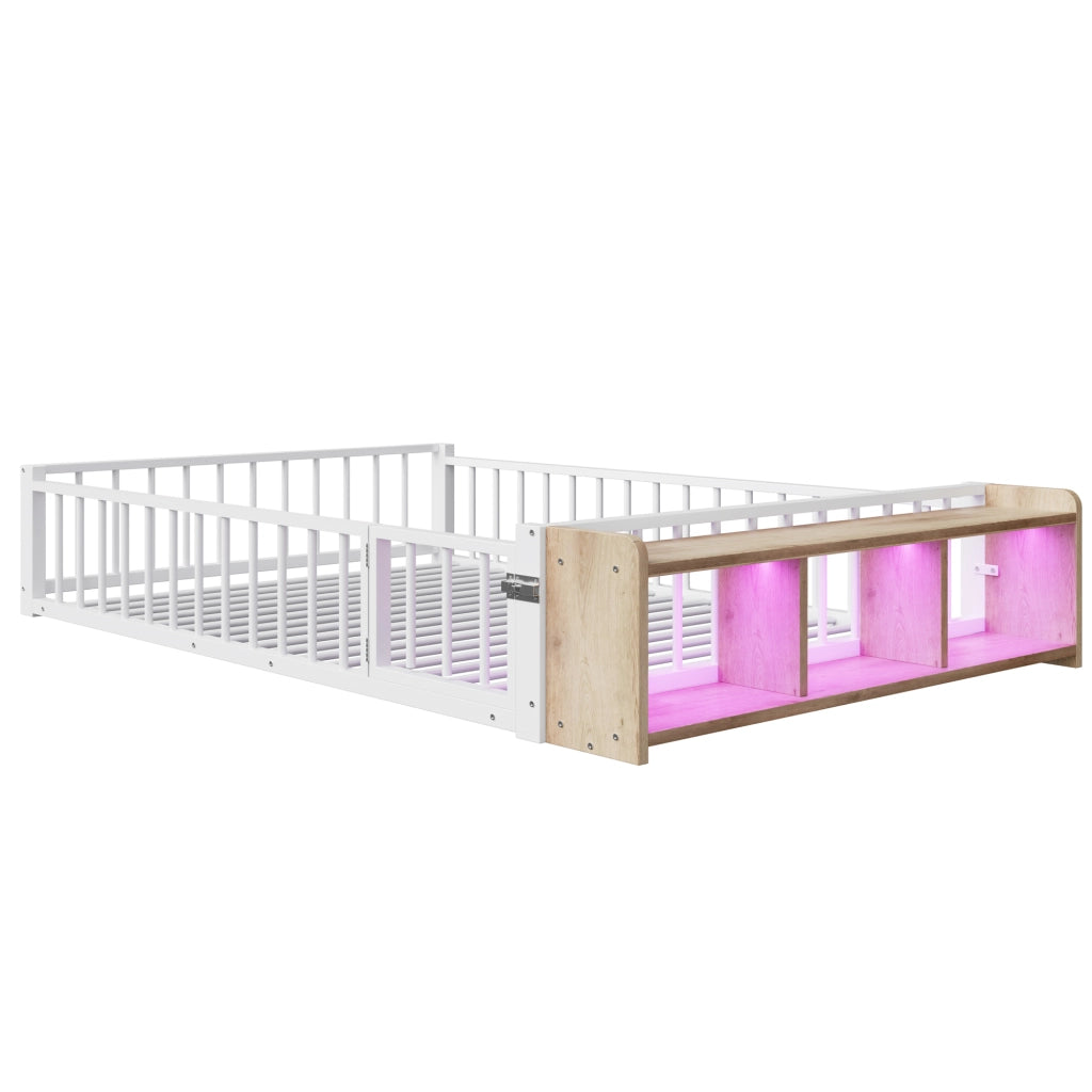 Letto in Metallo con LED e Sponde ¨C MINIMAL ¨C Bianco 140x200